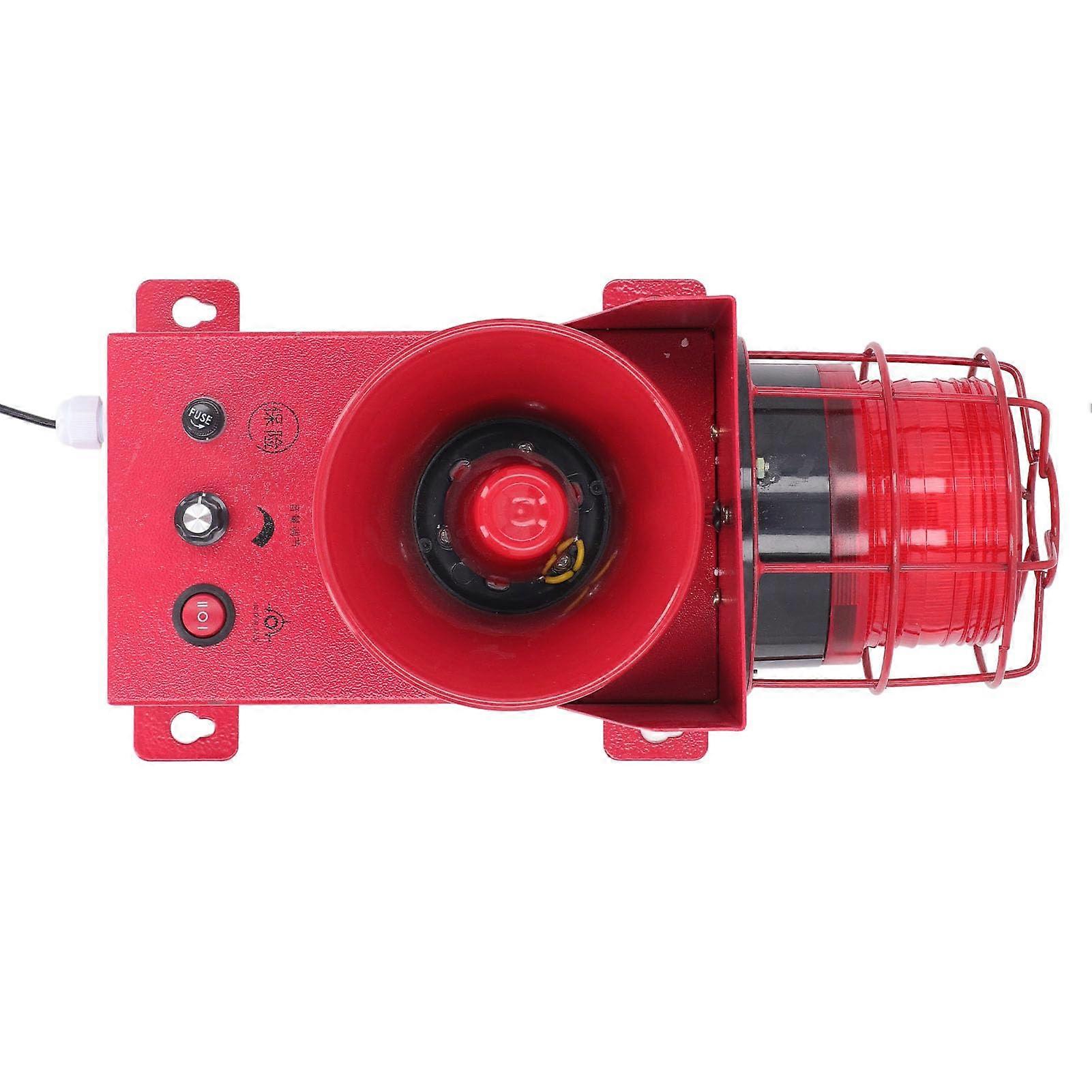 Industrial Siren Alarm 130dB Adjustable Volume IP65 Waterproof LED Strobe Light for Workshop DC24V