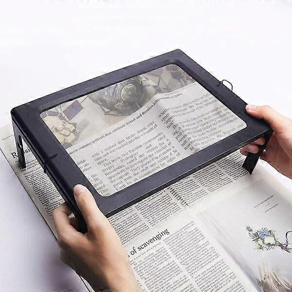 Loupe avec éclairage LED, format A4, grande surface de vision, outil d'aide à la lecture