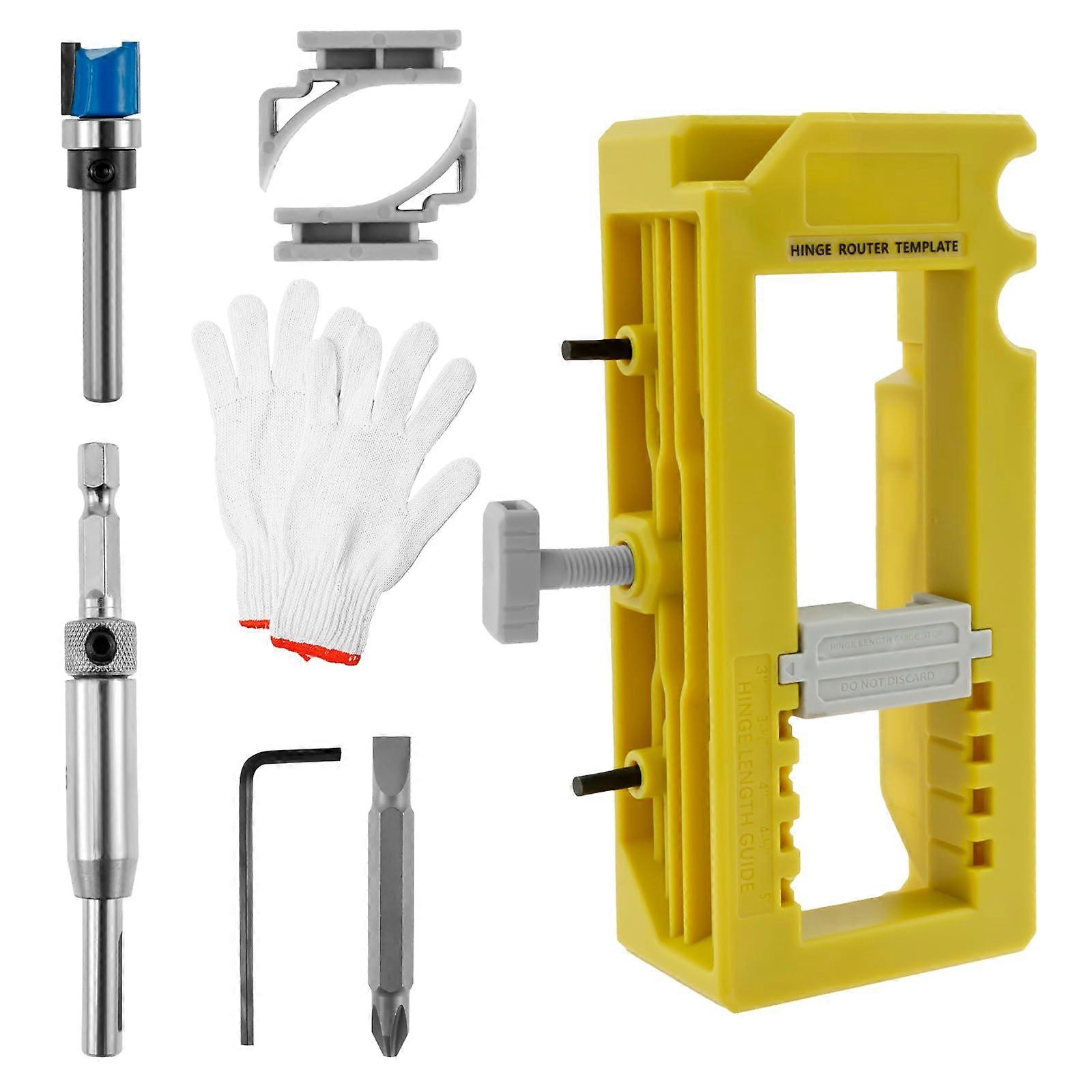 Adjustable Door Hinge Jig with Router Template for Accurate Hinge Placement 3 to 5 Inch Hinges