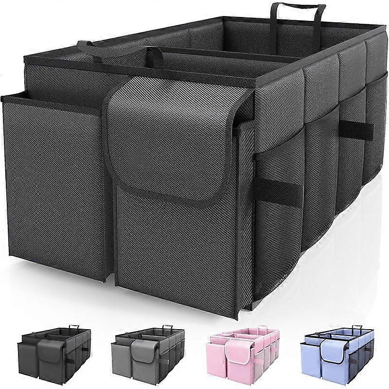 Large capacity foldable car trunk storage box, car interior supplies storage.