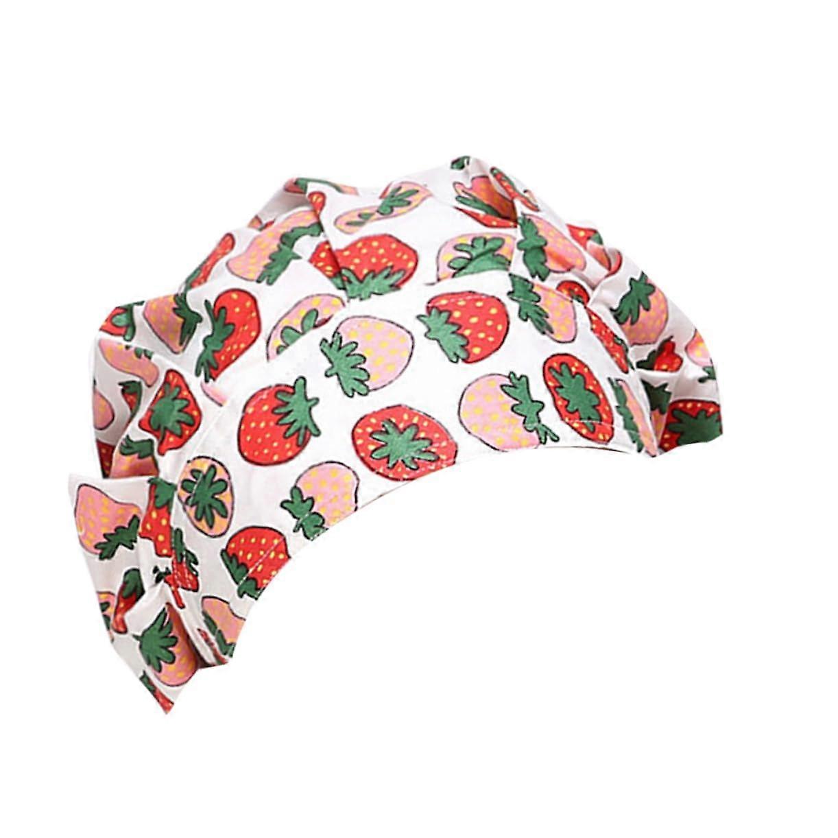 Adjustable Surgical Scrub Cap with Tomato Pattern, Breathable Cotton Chef Hat for Medical Use