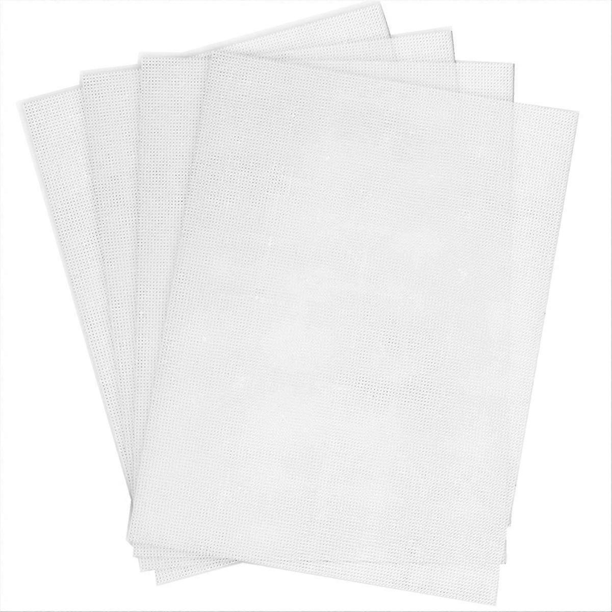 4 PCS 14 Count Plastic Mesh Canvas Sheet 14 CT Plastic Aida White