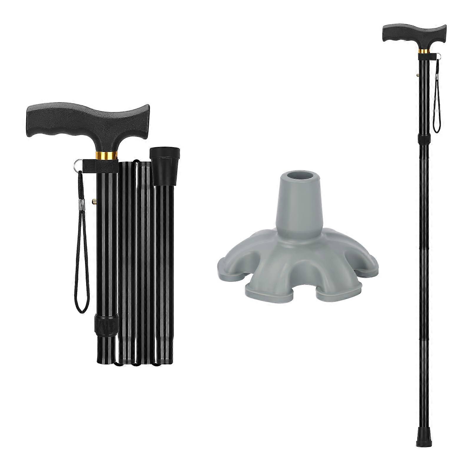 Folding Walking Cane with Adjustable Height and SelfStanding Tip for Travel