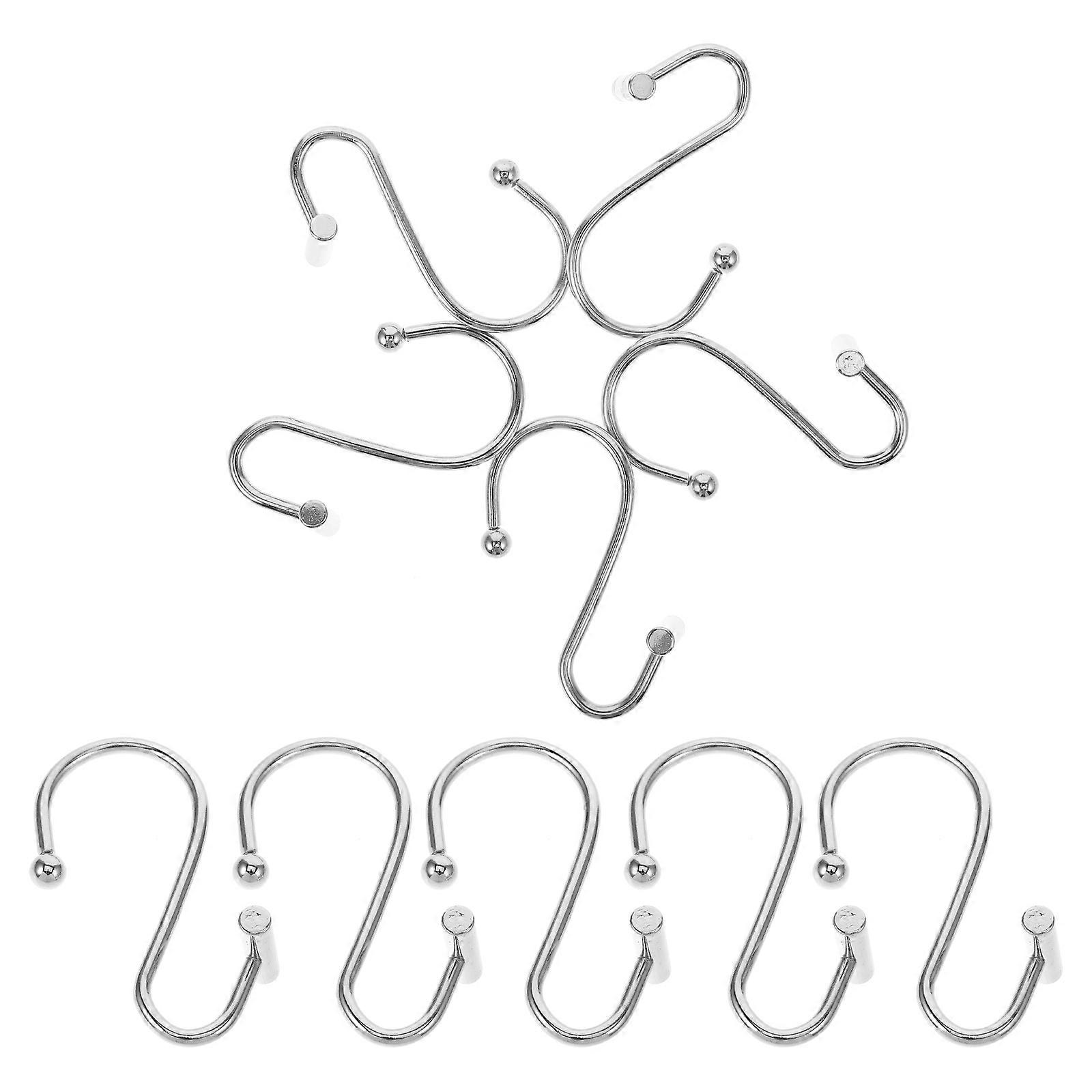 Shower Curtain Hooks Metal S Shape Hooks for Bathroom 12Pcs