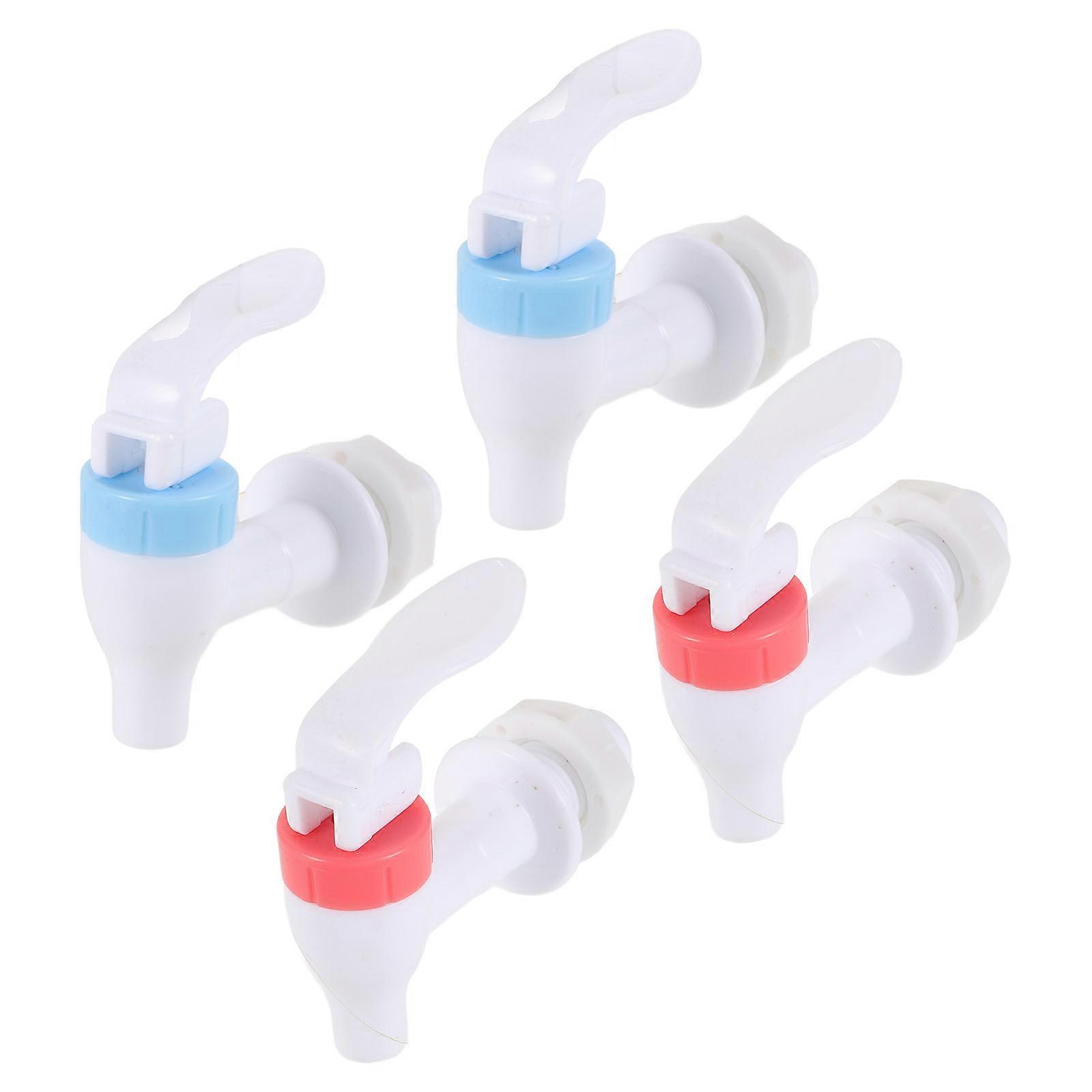 Water Dispenser Plastic Tap for Hot Cold Switch Replacement 4Pcs Assorted Color