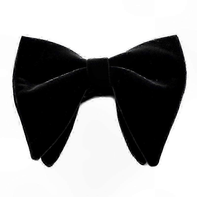 Velvet Bow Tie for Men, Classic Double Layer, Solid Hue, Length Adjustable
