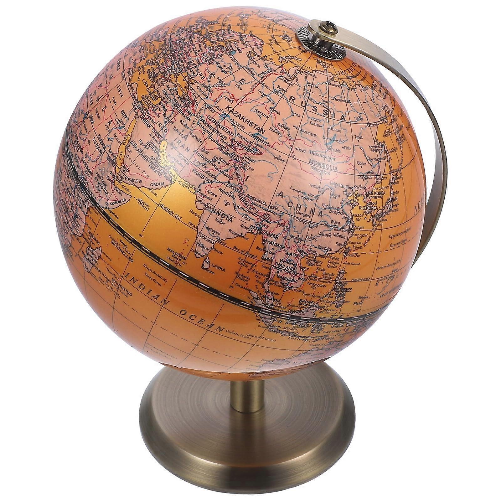 Desktop Globe with Rotatable Design, Stable Base, Educational Display, Pearl Arch Yellow Map