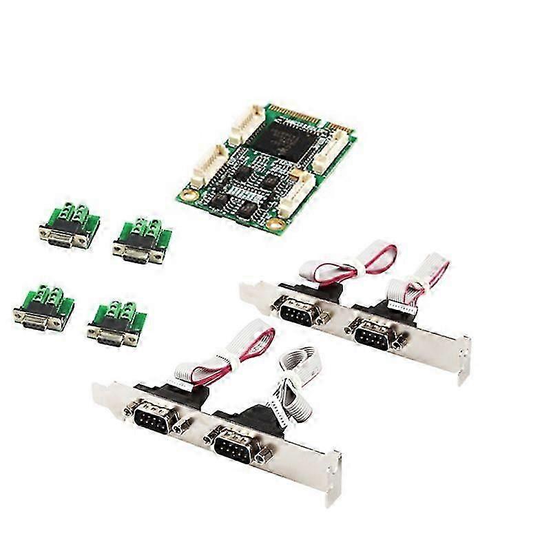 Mini PCIe 4 Ports RS422 Db9 Com Half Size Express Controller Card