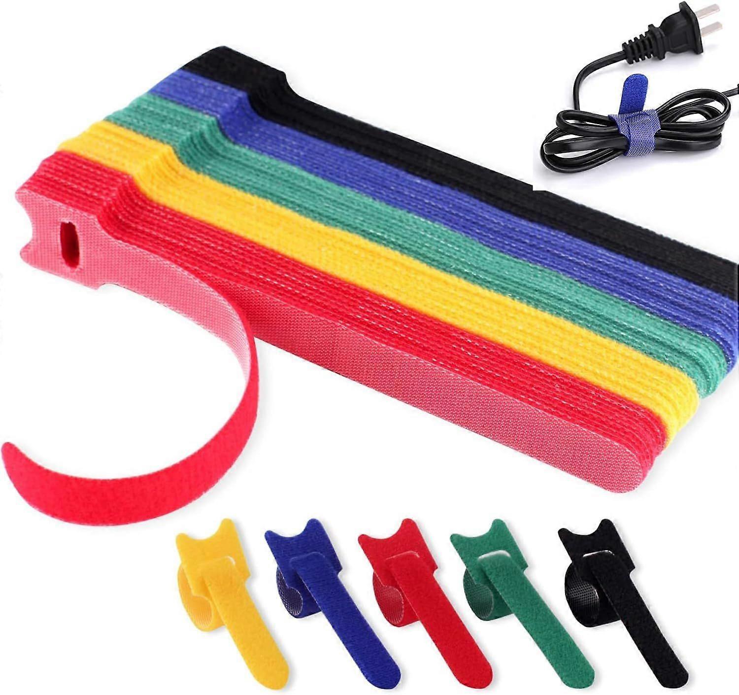 Cable Ties, 60 Pcs Reusable Cable Tie, Adjustable Straps Tidy Wrap Hook and Loop