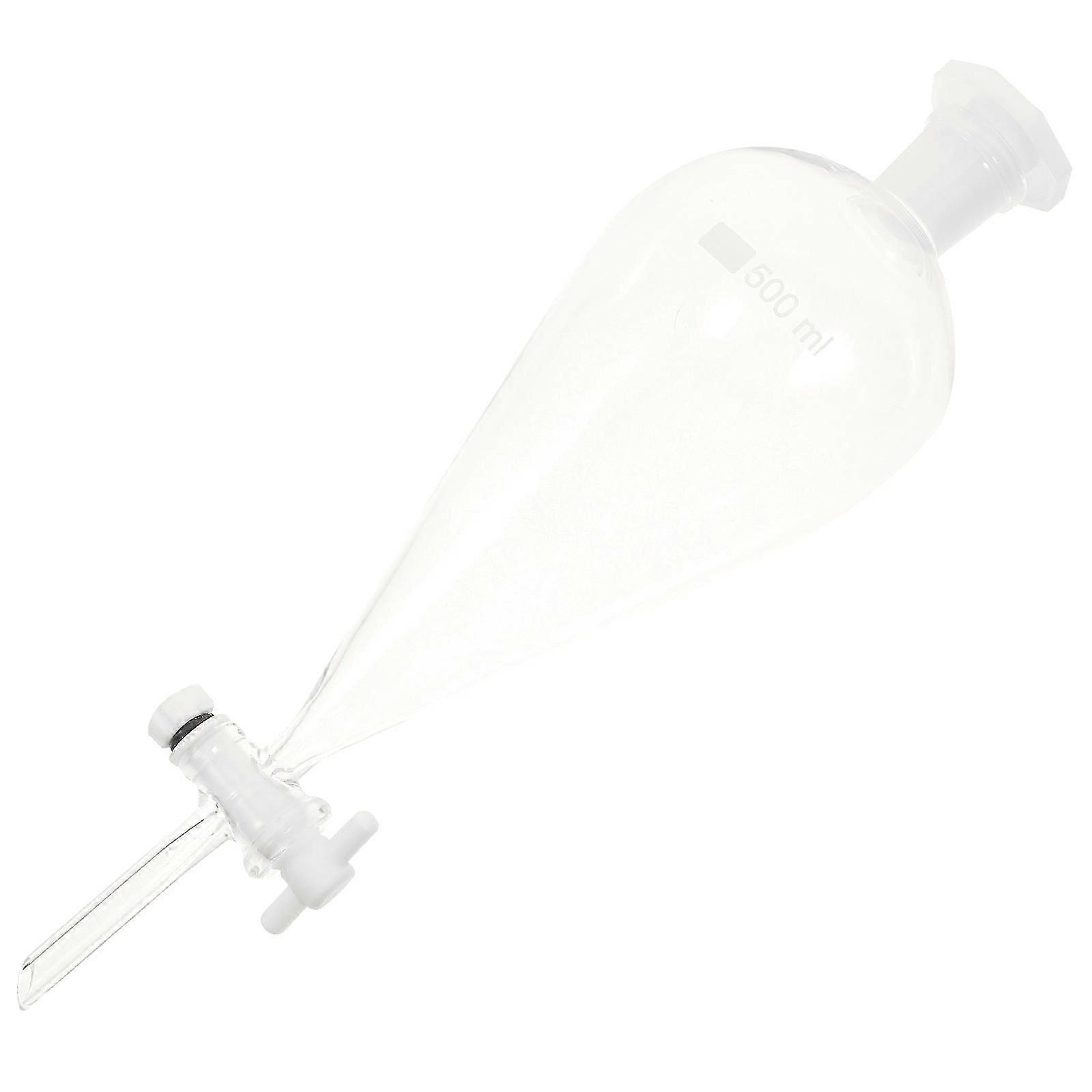 Laboratory Separating Funnel for Experiment 500ml Transparent Glass Durable