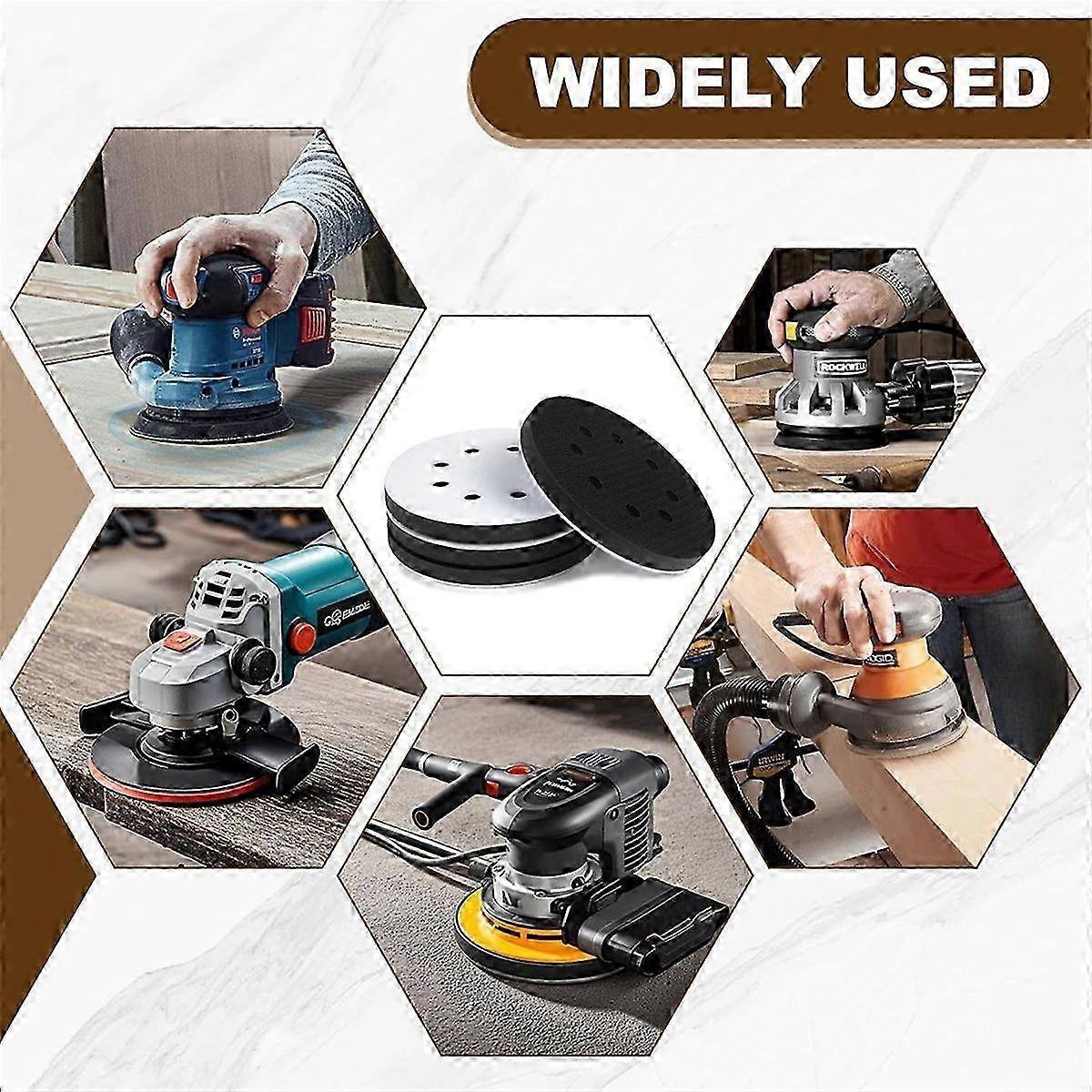 5 Inch 8 Holes Soft Density Interface Pads Hook and Loop Sponge Cushion Buffer Round Backing Pad Foa