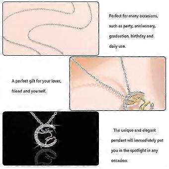 Silver Necklace Mini Elk Shaped Pendant Necklace for Women Wearing 1Pcs