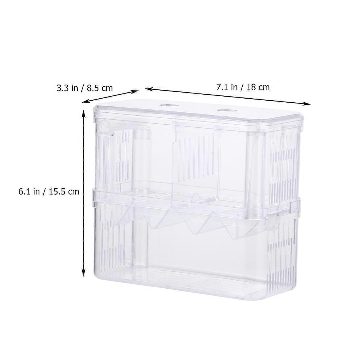Fish Hatching Box Transparent Double Functional Betta Fish Habitat for Breeding