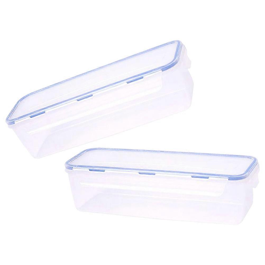 2pcs Kitchen Food Rectangular Crisper Leaf-proof Sealed Dried Noodle Pasta Storage Box