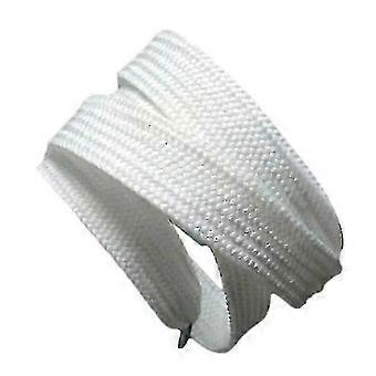 Breite, doppelte, weiße Polyester-Schnürsenkel, Unisex, 140 cm, strapazierfähige flache Schnürsenkel für Turnschuhe und Freizeitschuhe