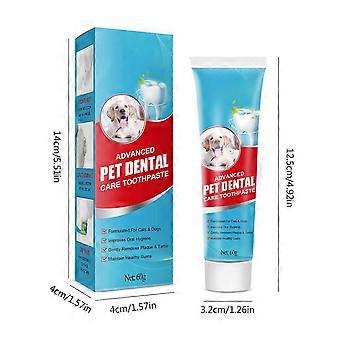 Pasta de dente para animais de estimação, para hálito fresco, gel de limpeza dental para cães, 60g/2oz, ajuda a remover placa bacteriana e tártaro, sabor menta.