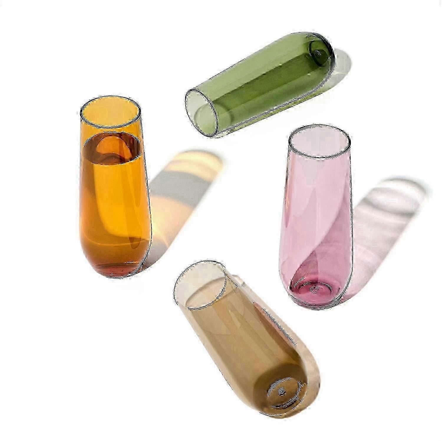 4-Pack 9oz Stemless Champagne Glasses - Unbreakable & Dishwasher Safe