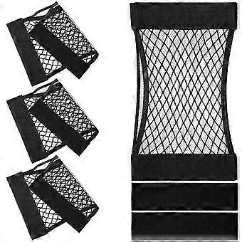 4pcs Storage Mesh Net Adhesive Cargo Net Elastic Seat Back Storage Net Pocket Auto Interior Organizer