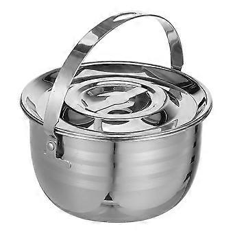 Stainless Steel Stew Pot for Outdoor Use 2Pcs Silver Portable Cookware 26-27