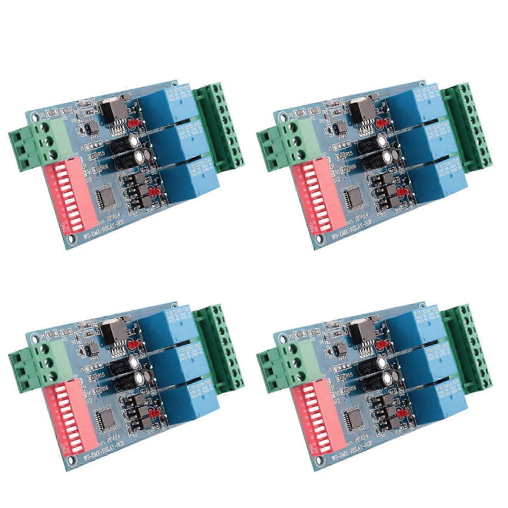 4X 3CH DMX 512 RELAY OUTPUT , LED Dmx512 Controller Board, LED DMX512 Decoder,Relay Switch Controller