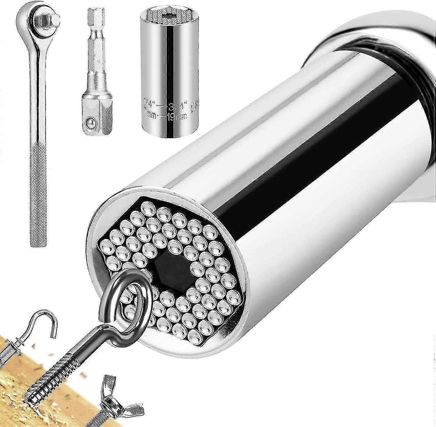 3pcs 7-19mm Universal Socket Wrenches, High Quality Cr-v Multifunctional Hand