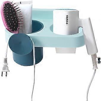 Hair dryer holder, hair dryer holder with cord wrap hoop, no drilling hair dryer holder wall mount for hair dryer organizer with storag [XR]