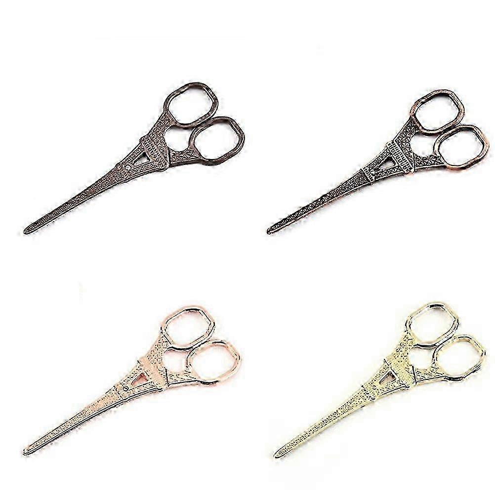 Golden Retro Tower Pattern Embroidery Scissors for Tailor Sewing Use