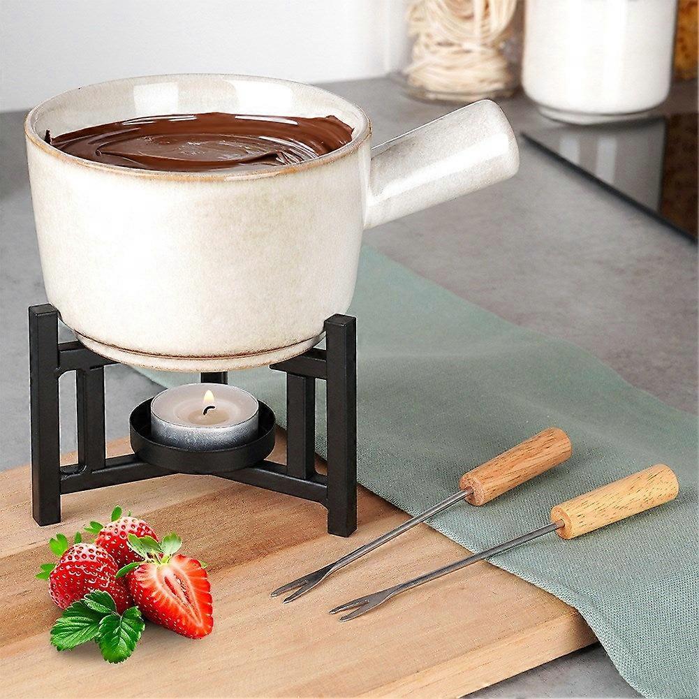 Fondue set, porcelain, 450 ml, 4 pcs.