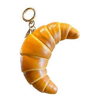 Mini-Taschenanhänger in Form eines Croissants (nachgebildetes Brot), einzeln verpackt, originelles Lebensmittel-Dekor für Rucksack, Schlüssel, Alltagsgeschenk