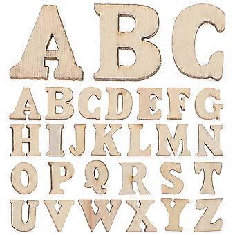 200pcs 15mm DIY Doodle Educational Toy Small Natural Wooden Slice Scrapbooking Embellishments DIY Craft Decor (English Letters Pattern)