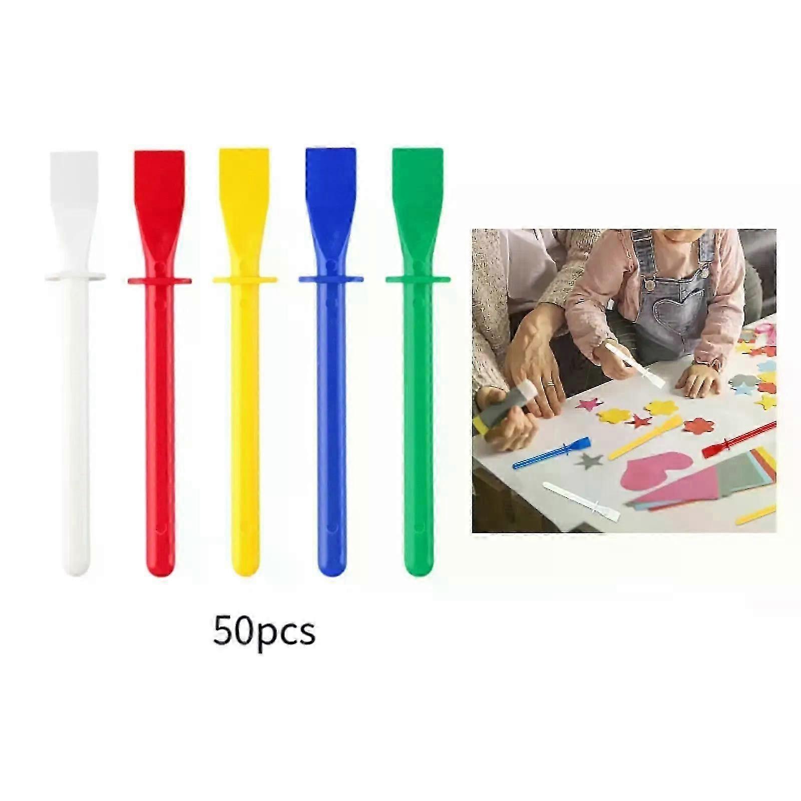 50-piece glue applicator/paint scraper set, easy-to-clean glue stick tools, suitable for DIY craft projects, woodworking, and leather crafting.