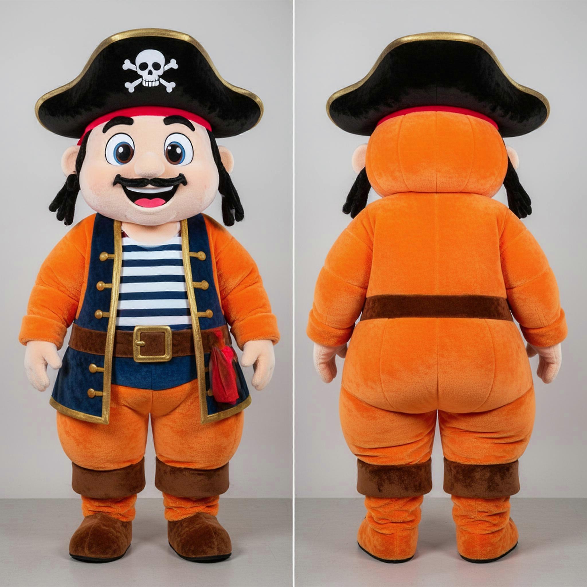 MASTICOT Rust Orange Wide Eyed Pirate Mascot