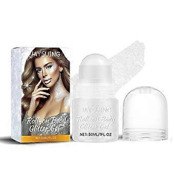 Natuurlijke 3D glitter rollerstick highlighter voor gezicht en lichaam, glanzende make-up voor festivals en dagelijks gebruik.