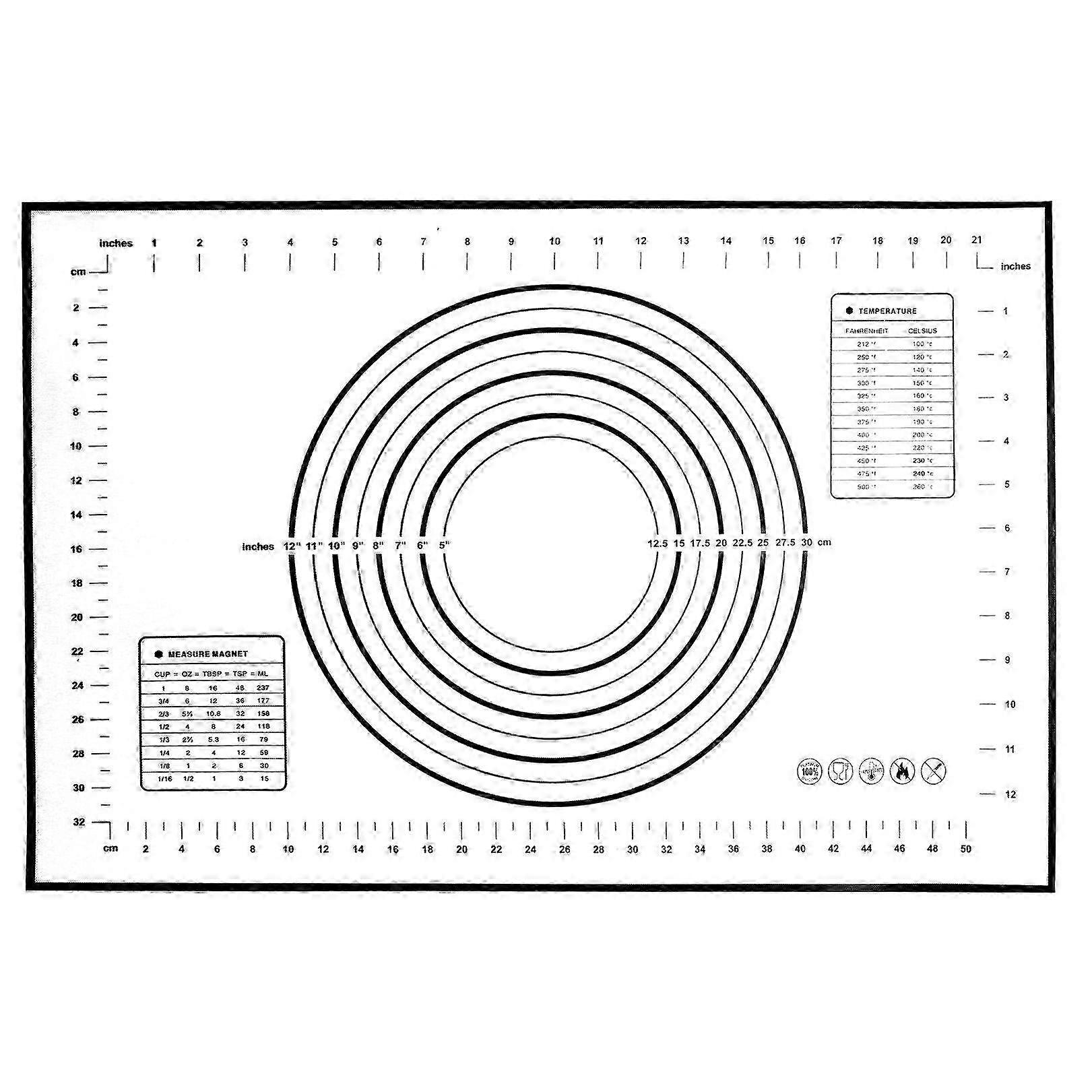 Thick Measured Silicone Dough Rolling Mat