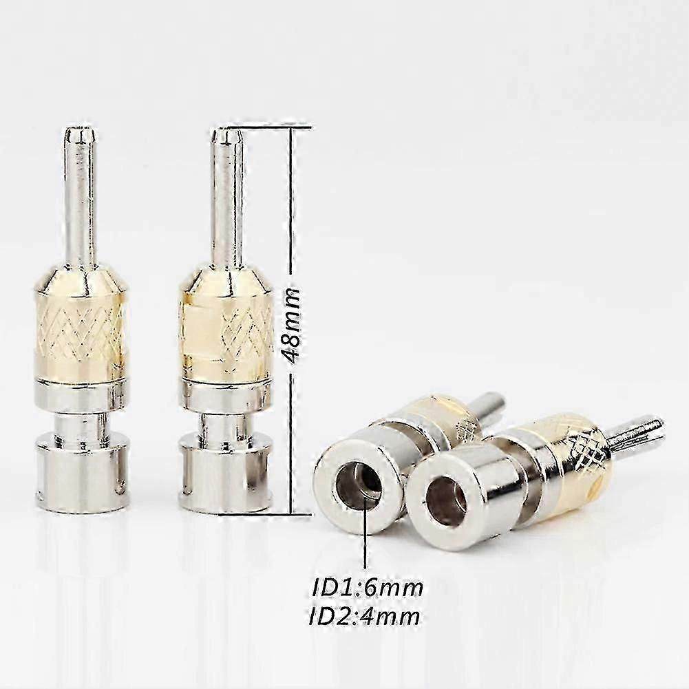 hard Locking Banana Plug Binding Post Female Socket Jack Speaker Cable Connector Plug 4 Pack