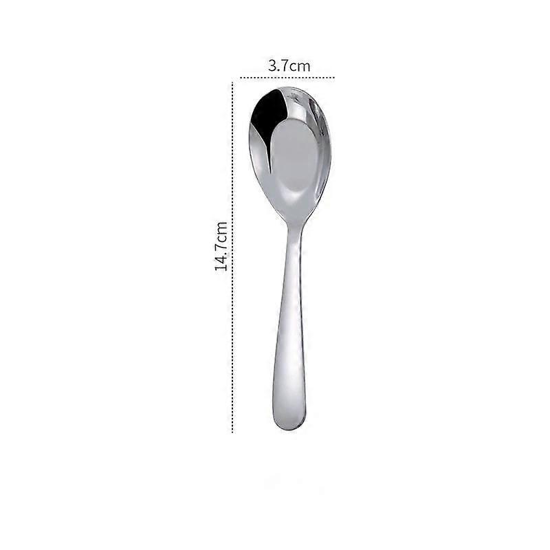 Stainless Steel Dinner Scoop Flat Spoon Restaurant Flatware Tableware Soup Spoon Kitchen Tableware