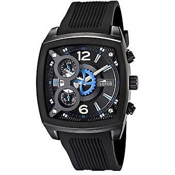 Lotus Khrono Quartz analoge man horloge met L10110/3 rubber armband
