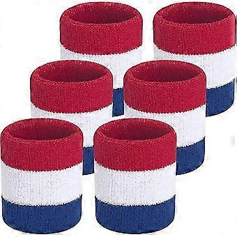 12 Pack Absorbent Sweatbands, Sports Wristbands Sweatband Set for Basketball Football Athletics (6 Pairs）-yzw