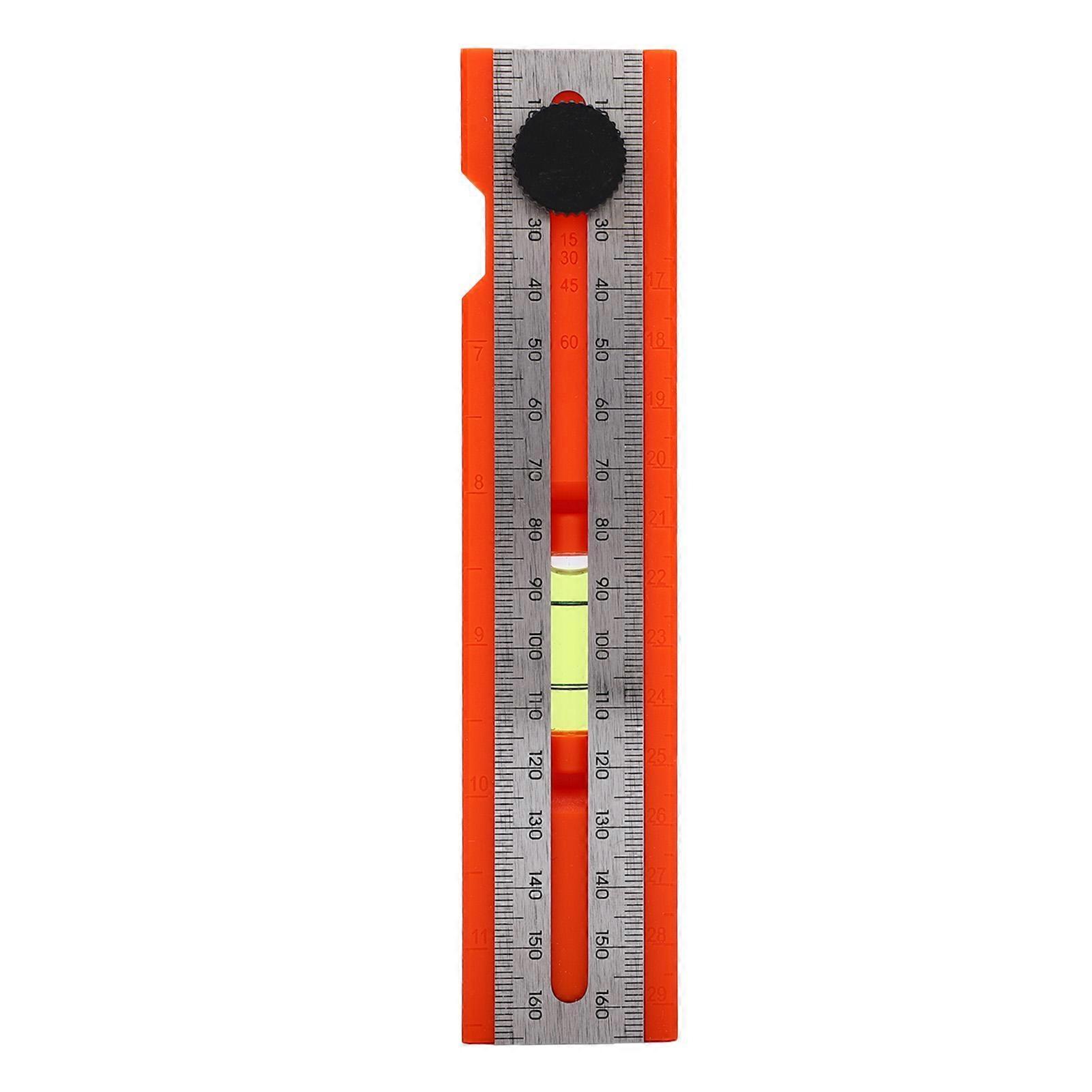 Adjustable Position Marking Protractor Tool Knob Multi Angle Foldable Depth Measuring Ruler Spirit Level Gage Angle