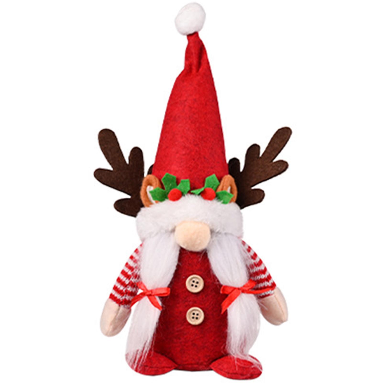 Christmas Gnomes Decorations Elks Hat Fluffy Gnomes