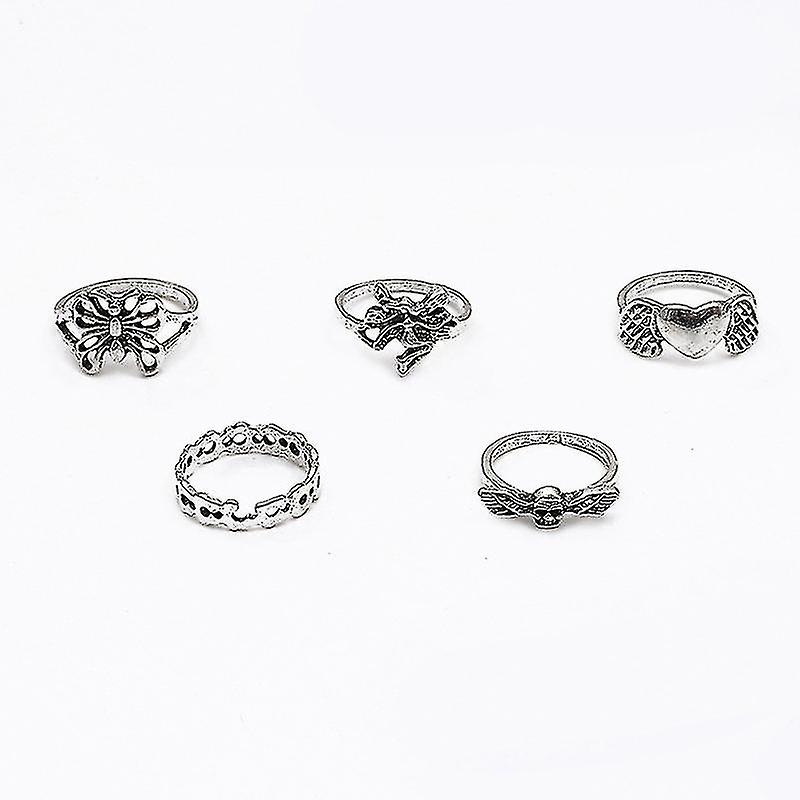 5pieces/set Boho Stackable Rings Sets Joint Ring Multiple Finger Rings Jewelry