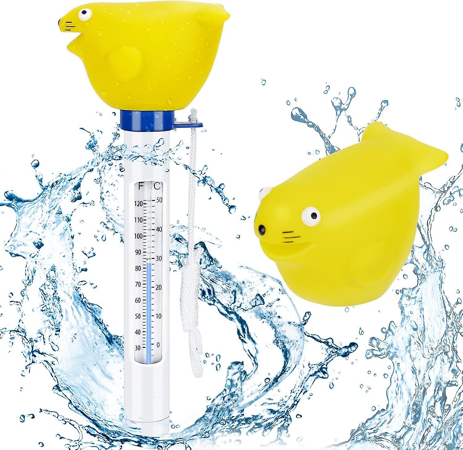 Swimming Pool Thermometer, Water Swimming Pool Floating Thermometer With Cord And Shock Resistant For All Swimming Pools Spas Aquariums Jacuzz Fish Po