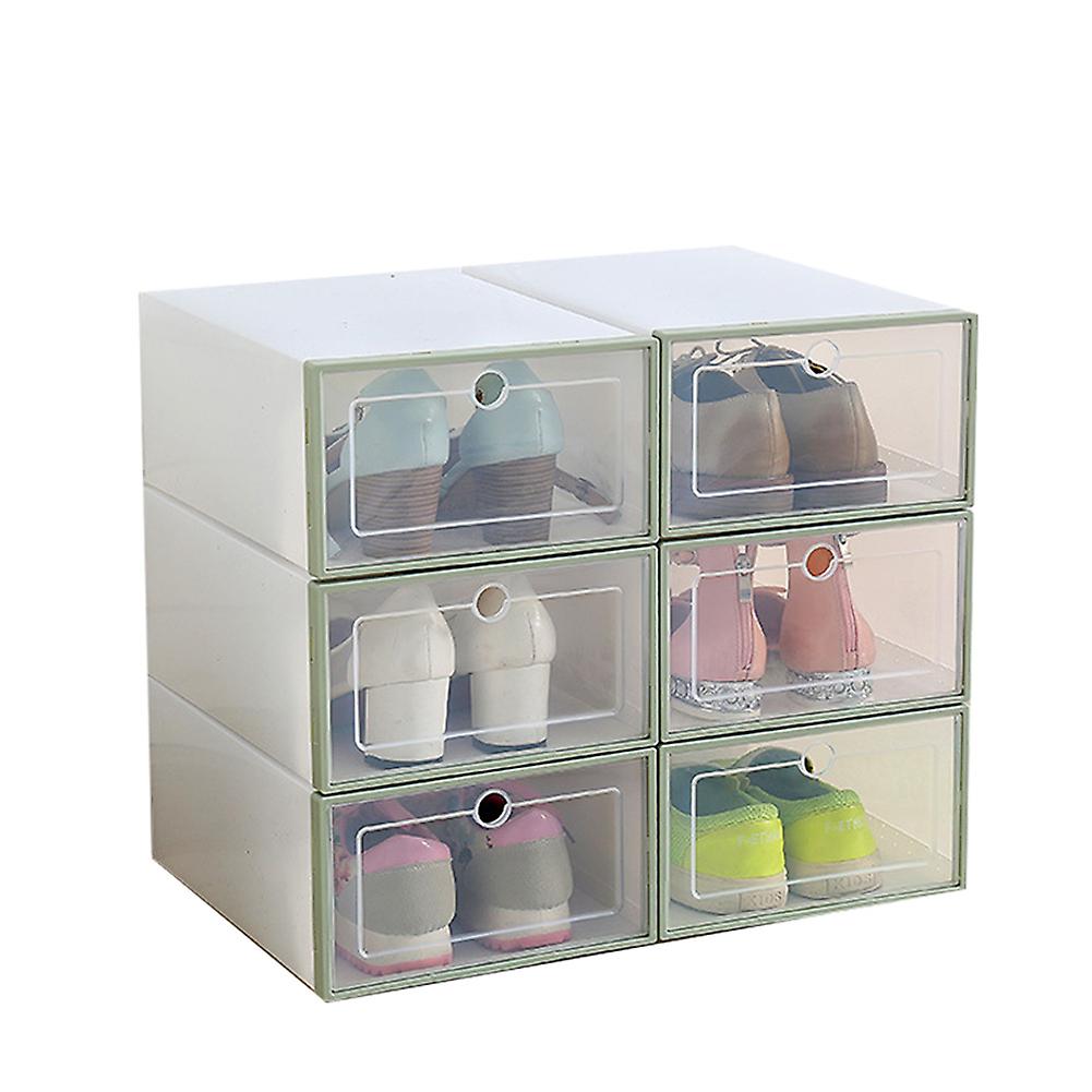 6pcs Transparent Shoe Box Stackable Box Shoe Organizer