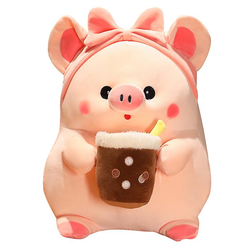 50cm Stuffed Animal Boba Pig Kawaii Pink Pig Plush Toy Soft Milk