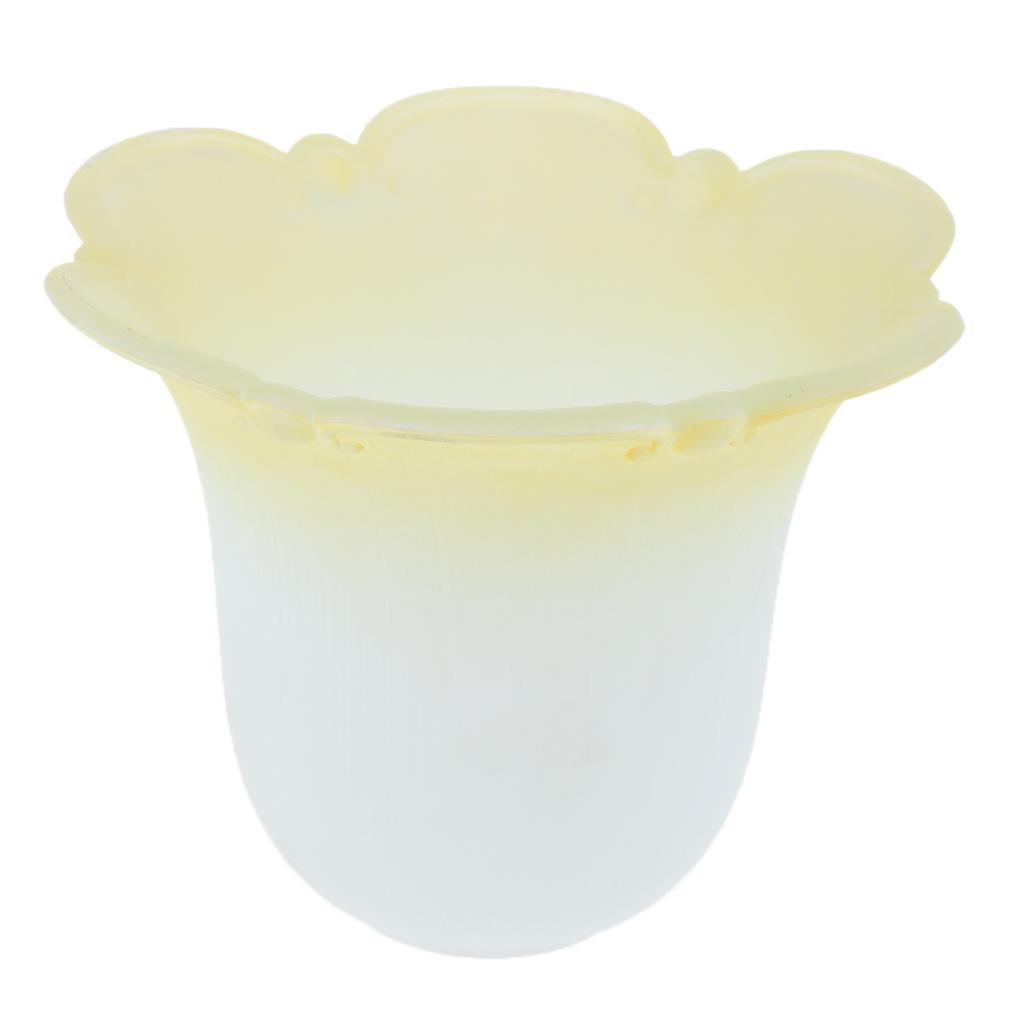 Replacement Ceiling Fan Vanity Clear Lamp Shade Yellow and White