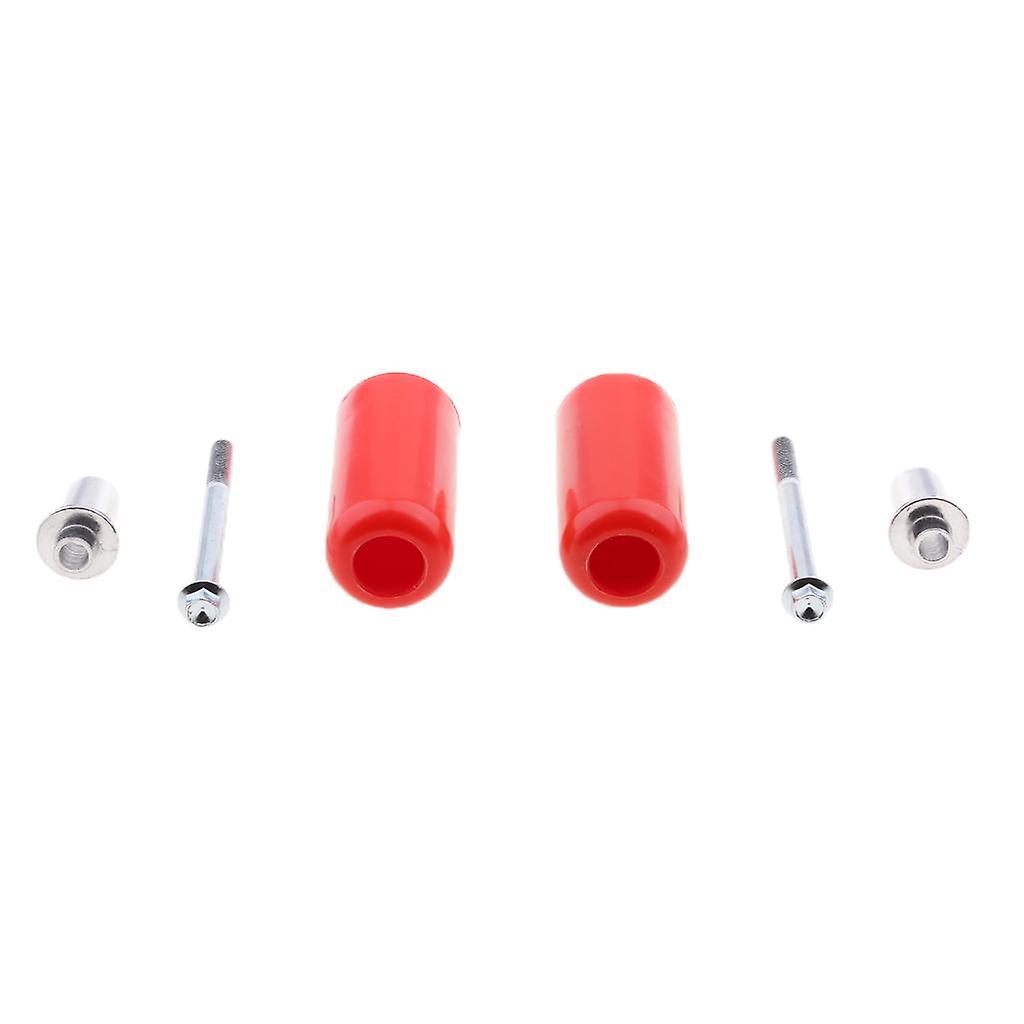 1 Pair Universal No Cut Frame Crash Sliders Protector for Motorcycle Red