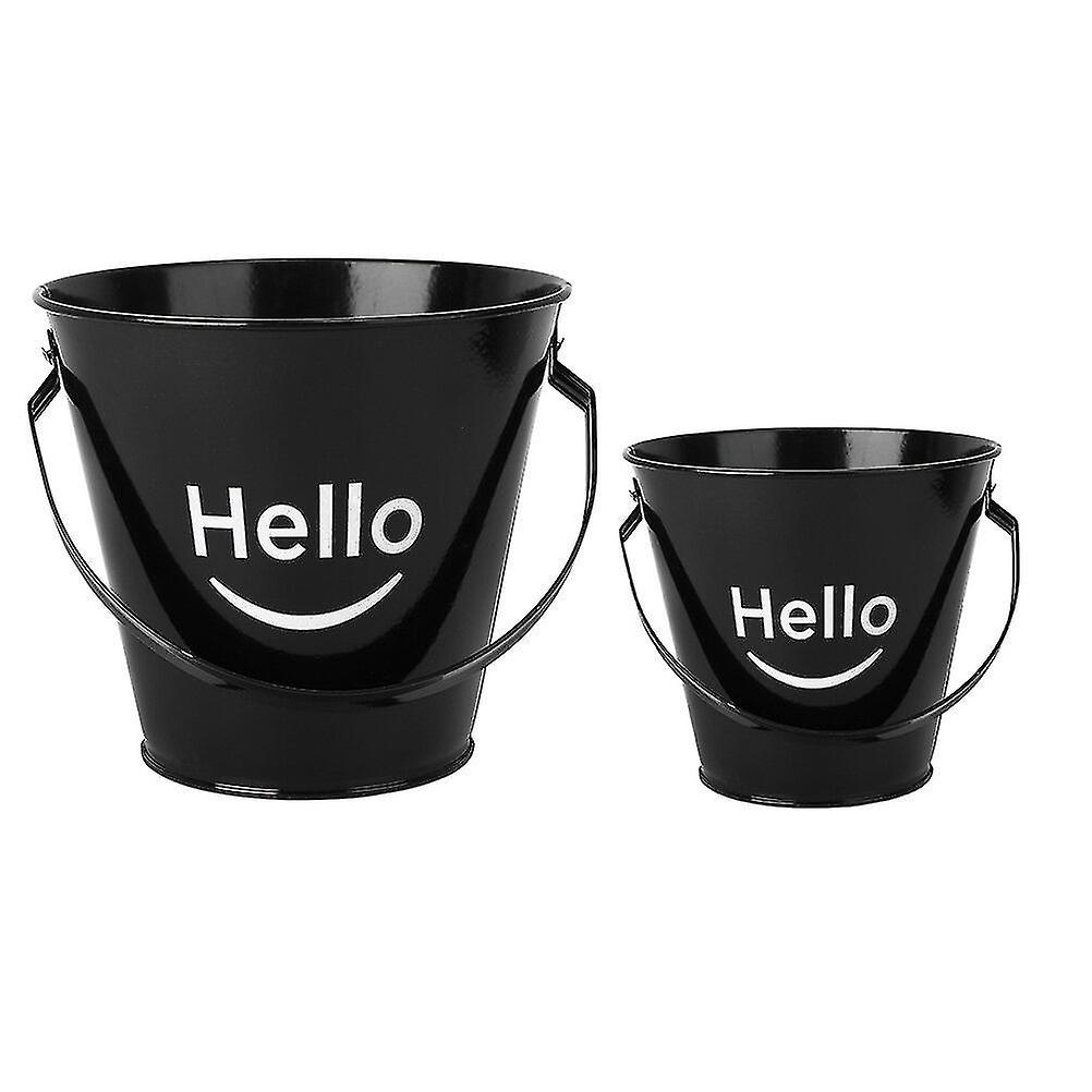 2pcs Ice Bucket Practical Chiller Bucket Food Container Bar Supplies (black)