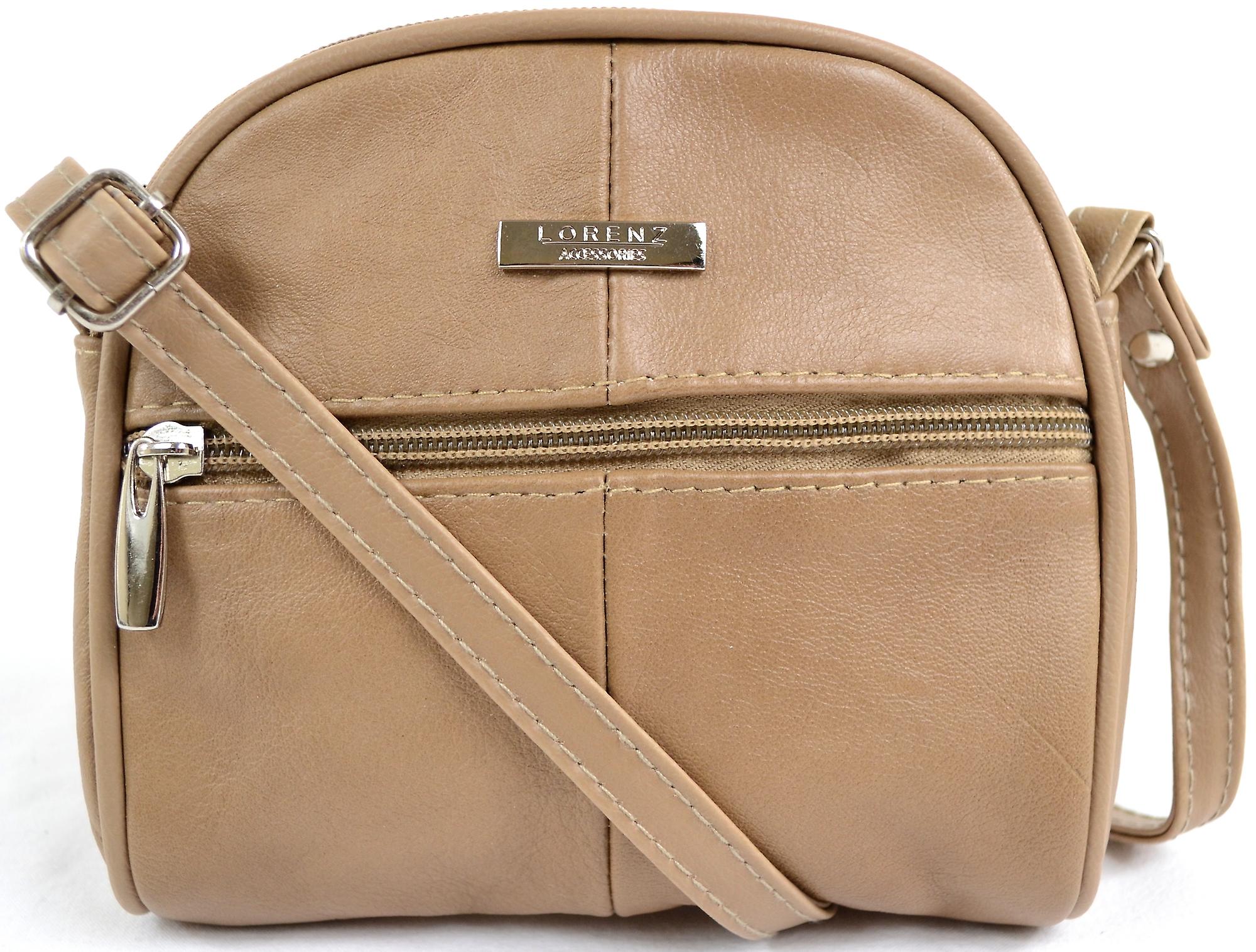 Ladies / Womens Small Handy Leather Cross Body / Shoulder Bag - Fawn
