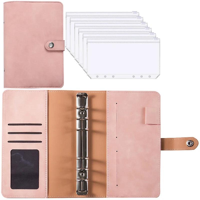 A6 Pu Leather Budget Binder Notebook Cash Envelopes System Set,with Binder Pockets For Money Budget Saving Bill Organizer