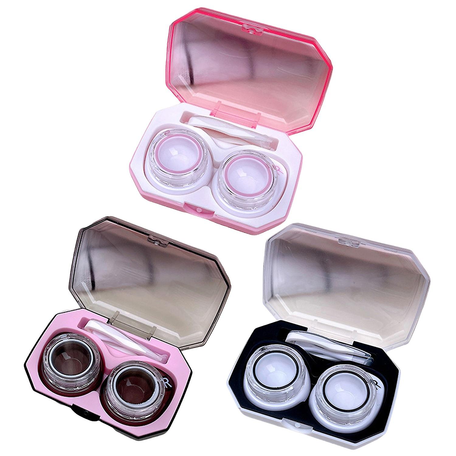 Portable Eye Lenses Container with Washer Anti-scratch Convenient Transparent Contact Lenses Holder 